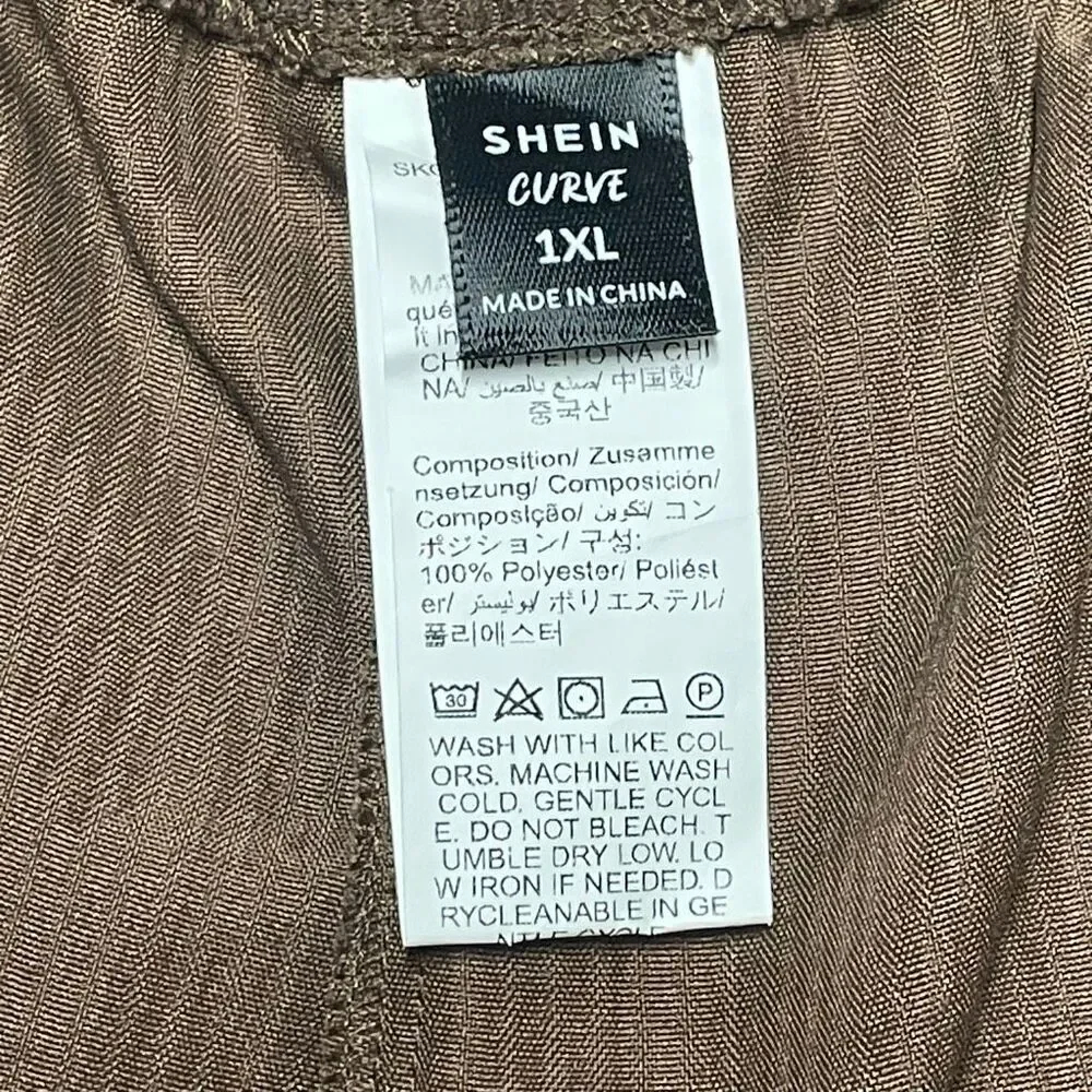 Brown Corduroy Wide Leg Bermuda Shorts N0590